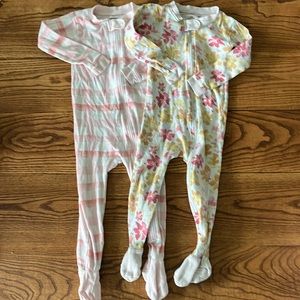 Burt’s Bee Baby Pink Footed Pajamas - 24M